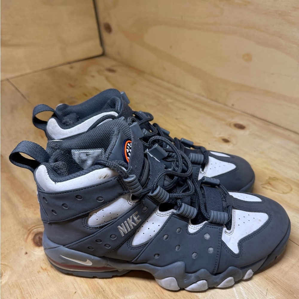 Nike Men's Gray and White High-Top Sneakers
